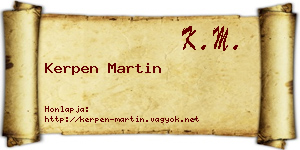 Kerpen Martin névjegykártya